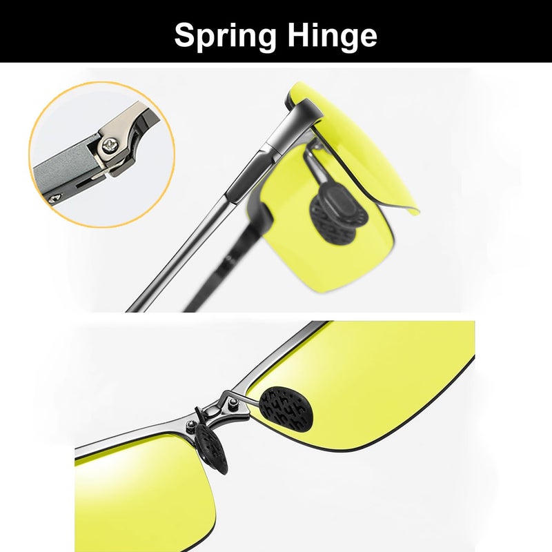YIMI Polarized Photochromic Outdoor Sports Driving Sunglasses for Men Women AntiGlareEyewear Ultra-Light Sun Glasses (photochromic/Black Frame Yellow lens) - Image 2